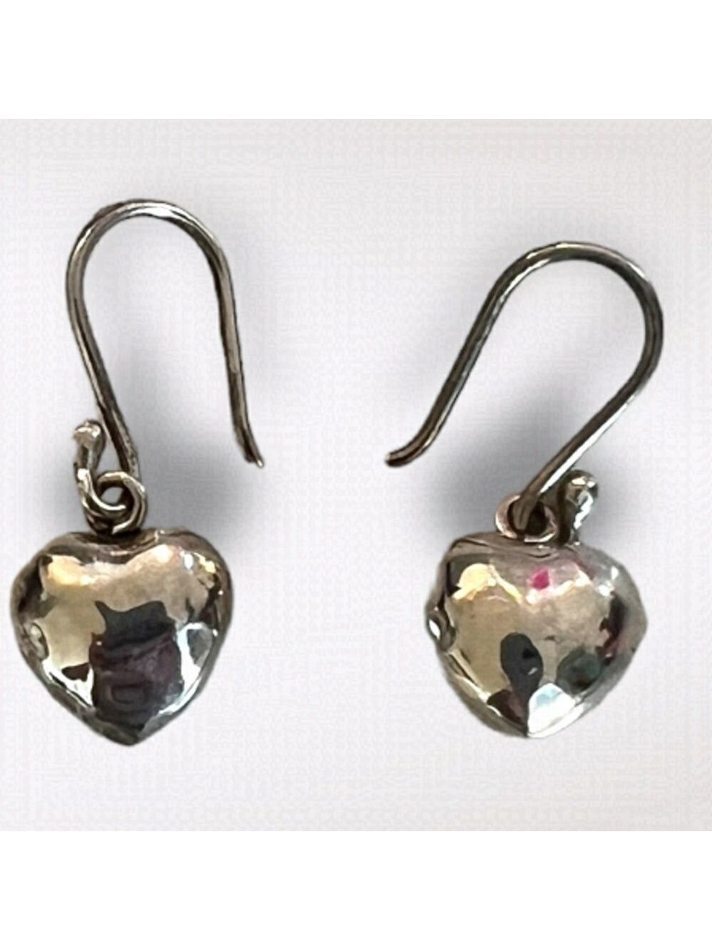 Small silver heart earrings
